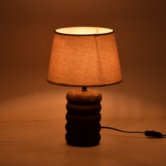 Alternative view of Επιτραπέζιο φωτιστικό Graike Inart Ε27 κεραμικό σε γκρι antique-μπεζ απόχρωση Φ26x37εκ