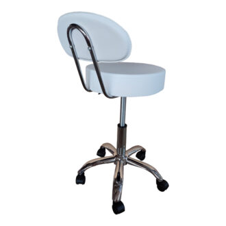 Alternative view of Σκαμπό γραφείου-εργασίας τροχήλατο με πλάτη Tebere pakoworld pu σε λευκή απόχρωση 35x35x65-77εκ