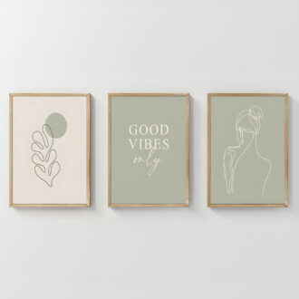 Πίνακας Veyra pakoworld τρίπτυχος με ψηφιακή εκτύπωση και πλαίσιο 33x1.5x48εκ