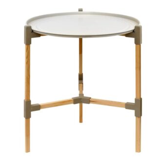 Alternative view of Τραπεζάκι βοηθητικό ξύλινο - πλαστικό χρώμα μπεζ Φ46x53εκ.