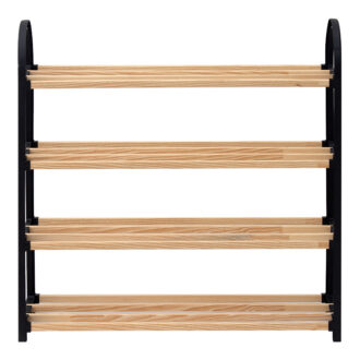 Alternative view of Παπουτσοθήκη ξύλινη - πλαστική χρώμα φυσικό - μαύρο 67x18x65εκ.