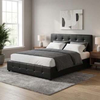 Alternative view of Κρεβάτι Iro Megapap από τεχνόδερμα με αποθηκευτικό χώρο χρώμα μαύρο 160x200εκ.