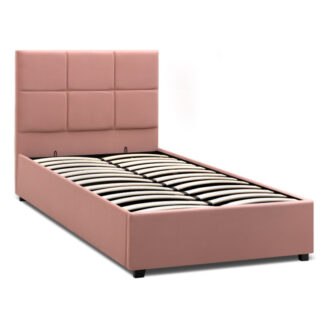 Alternative view of Κρεβάτι Kingston Megapap βελούδινο με αποθηκευτικό χώρο χρώμα melon pink 100x200εκ.