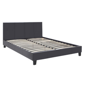 Alternative view of Κρεβάτι Flat Megapap από τεχνόδερμα χρώμα μαύρο ματ 160x200εκ.