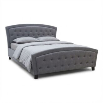 Κρεβάτι Alexia Megapap υφασμάτινο χρώμα γκρι 160x200εκ.