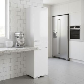 Alternative view of Ντουλάπα ρούχων - παπουτσοθήκη 12 ζεύγων Diamond Megapap μονόφυλλη χρώμα λευκό gloss 45x40x187εκ.