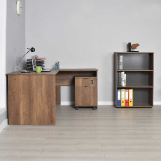 Alternative view of Γραφείο διευθυντικό Rio Megapap γωνιακό αναστρέψιμο χρώμα καρυδί 160x144x75εκ.