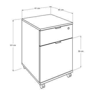 Alternative view of Συρταριέρα γραφείου Rio Megapap τροχήλατη χρώμα ανθρακί 41x45x61εκ.