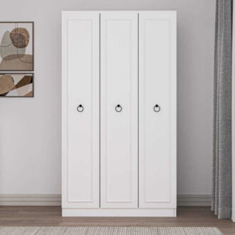 Alternative view of Ντουλάπα ρούχων Hampton Megapap τρίφυλλη χρώμα λευκό 103x52x185εκ.