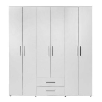 Alternative view of Ντουλάπα ρούχων Bianco Megapap εξάφυλλη με συρτάρια χρώμα λευκό 206x52x213εκ.