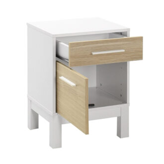 Alternative view of Κομοδίνο London Megapap χρώμα λευκό - oak 45x41x60εκ.