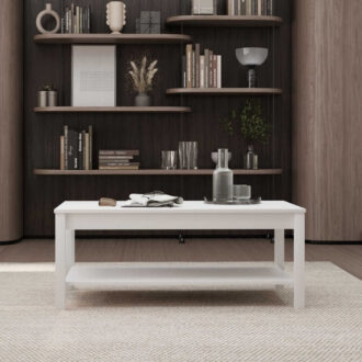 Alternative view of Τραπεζάκι σαλονιού Rustic Megapap χρώμα λευκό 103x60x40εκ.