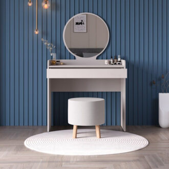 Alternative view of Τουαλέτα με καθρέπτη Curve Megapap χρώμα λευκό του πάγου 90x47x142εκ.