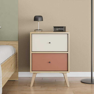 Alternative view of Κομοδίνο Terra Megapap χρώμα florida oak 44x44x61εκ.