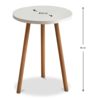 Alternative view of Τραπεζάκι βοηθητικό Roma Megapap χρώμα λευκό 33,5x33,5x46εκ.