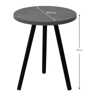 Alternative view of Τραπεζάκι βοηθητικό Roma Megapap χρώμα γκρι ρετρό 33,5x33,5x46εκ.