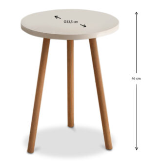 Alternative view of Τραπεζάκι βοηθητικό Roma Megapap χρώμα κρεμ 33,5x33,5x46εκ.