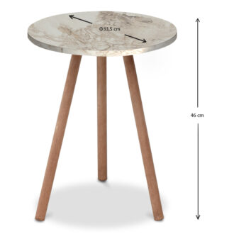 Alternative view of Τραπεζάκι βοηθητικό Roma Megapap χρώμα μπεζ εφέ μαρμάρου 33,5x33,5x46εκ.