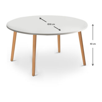 Alternative view of Τραπεζάκι σαλονιού Circle Megapap χρώμα λευκό 90x90x40εκ.