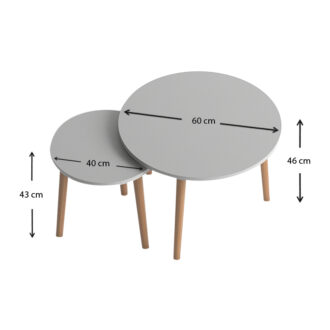 Alternative view of Σετ τραπεζάκια σαλονιού Roma Megapap 2 τμχ. χρώμα λευκό 60x60x46εκ.