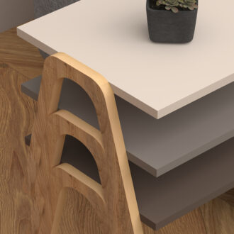 Alternative view of Τραπεζάκια βοηθητικά σετ 3 τμχ Como Megapap χρώμα καφέ - cappuccino - κρεμ 52x32x40εκ.