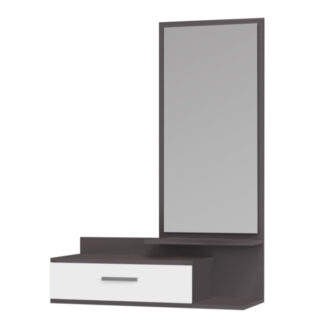 Alternative view of Έπιπλο εισόδου - τουαλέτα Joy Megapap με καθρέπτη χρώμα ανθρακί - λευκό 80x35x116εκ.
