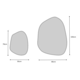 Alternative view of Σετ καθρεπτών τοίχου Denza Megapap 2 τμχ. χρώμα λευκό 100x80x2,2εκ.