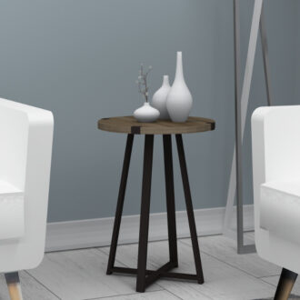 Τραπεζάκι βοηθητικό Pedro Megapap χρώμα καρυδί - ανθρακί 44x44x58εκ.