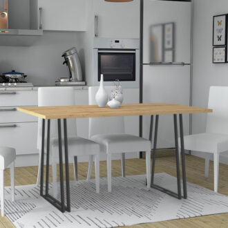 Τραπέζι Gable Megapap χρώμα φυσικό οξιάς - ανθρακί 140x80x76εκ.