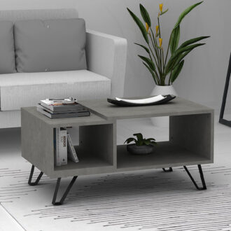 Τραπεζάκι σαλονιού Don Megapap χρώμα γκρι σκυροδέματος 90x55x44εκ.