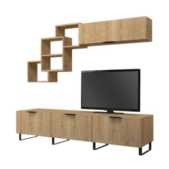 Alternative view of Σύνθεση τηλεόρασης Heydar Megapap χρώμα φυσικό οξιάς 210x35x40εκ.