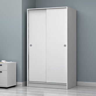 Alternative view of Ντουλάπα ρούχων Misra Megapap δίφυλλη συρόμενη χρώμα λευκό 94x52x182εκ.
