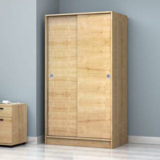 Alternative view of Ντουλάπα ρούχων Misra Megapap δίφυλλη συρόμενη χρώμα φυσικό οξιάς 94x52x182εκ.