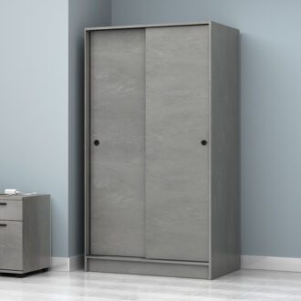 Alternative view of Ντουλάπα ρούχων Misra Megapap δίφυλλη συρόμενη χρώμα γκρι σκυροδέματος 94x52x182εκ.