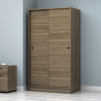Alternative view of Ντουλάπα ρούχων Misra Megapap δίφυλλη συρόμενη χρώμα καρυδί 94x52x182εκ.