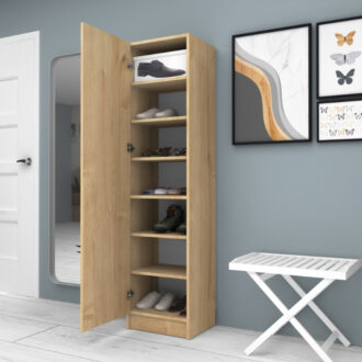 Alternative view of Ντουλάπα ρούχων - παπουτσοθήκη Petro Megapap μονόφυλλη χρώμα φυσικό οξιάς 45x38x180εκ.