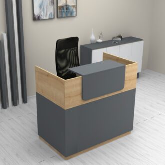 Alternative view of Γραφείο υποδοχής - reception Lemmon Megapap χρώμα φυσικό οξιάς - ανθρακί 120x70x110εκ.