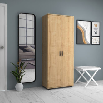 Alternative view of Ντουλάπα ρούχων - παπουτσοθήκη Eric Megapap δίφυλλη χρώμα φυσικό οξιάς 76x36x187εκ.