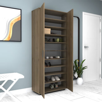 Alternative view of Ντουλάπα ρούχων - παπουτσοθήκη Eric Megapap δίφυλλη χρώμα καρυδί 76x36x187εκ.