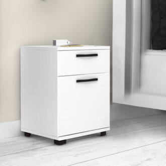 Alternative view of Κομοδίνο - Συρταριέρα γραφείου Veto Megapap χρώμα λευκό 40x39x57εκ.