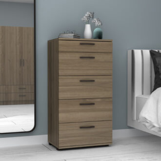 Alternative view of Συρταριέρα Helia Megapap χρώμα καρυδί 60x44x108εκ.