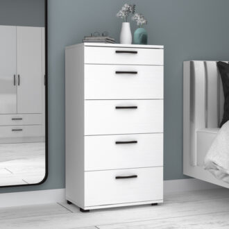 Alternative view of Συρταριέρα Helia Megapap χρώμα λευκό 60x44x108εκ.