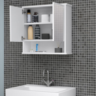 Alternative view of Καθρέπτης μπάνιου Delo Μegapap χρώμα λευκό 62x17,5x60εκ.