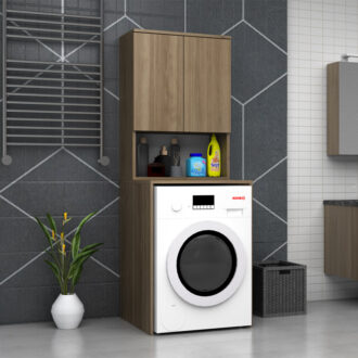 Alternative view of Έπιπλο πλυντηρίου Cozen Megapap χρώμα καρυδί 65x60x178εκ.