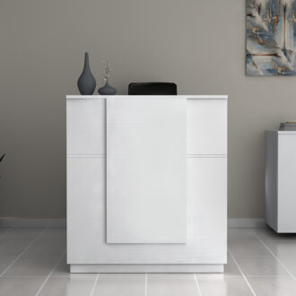 Alternative view of Γραφείο υποδοχής - reception Gemini Megapap χρώμα λευκό 100x70x110εκ.