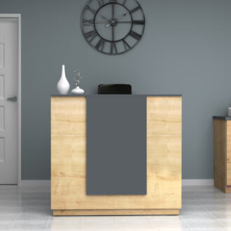 Alternative view of Γραφείο υποδοχής - reception Gemini Megapap χρώμα φυσικό οξιάς - ανθρακί 120x70x110εκ.