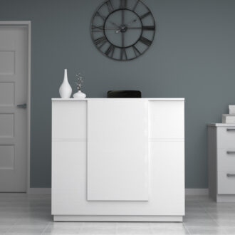 Alternative view of Γραφείο υποδοχής - reception Gemini Megapap χρώμα λευκό 120x70x110εκ.