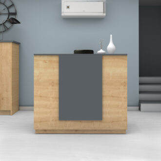 Alternative view of Γραφείο υποδοχής - reception Gemini Megapap χρώμα φυσικό οξιάς - ανθρακί 150x70x110εκ.
