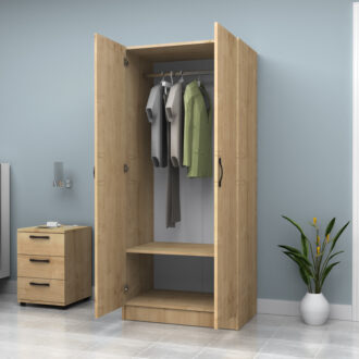 Alternative view of Ντουλάπα ρούχων Vivian Megapap δίφυλλη χρώμα φυσικό οξιάς 80x51,8x181εκ.