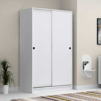 Alternative view of Ντουλάπα ρούχων Regio Megapap δίφυλλη συρόμενη χρώμα λευκό 120x60x200εκ.